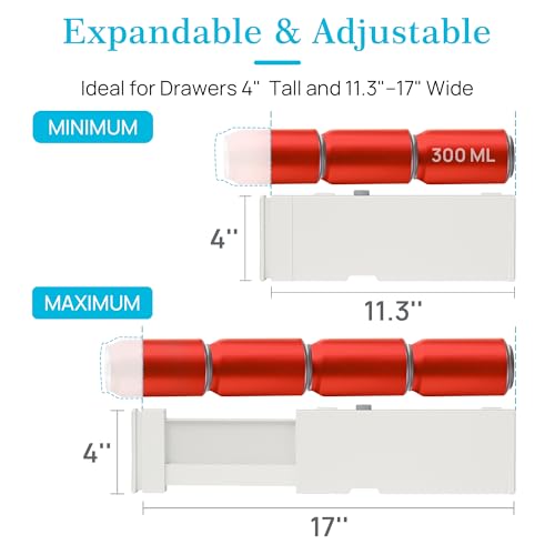 4" High Drawer Dividers for Clothes (White)