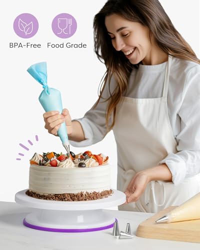71 Cake Decorating Kit Baking Supplies Tools for Beginners & Pros (Purple)