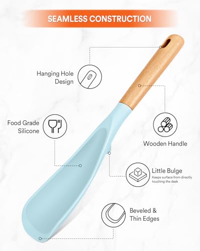 Cooking Spoon and Rice Scooper for Nonstick Cookware (Blue)