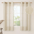 60 Inches Long Semi Sheer Linen Curtains for Kitchen 2 Panels (34"W x 60"L (Pack of 2) / Linen)