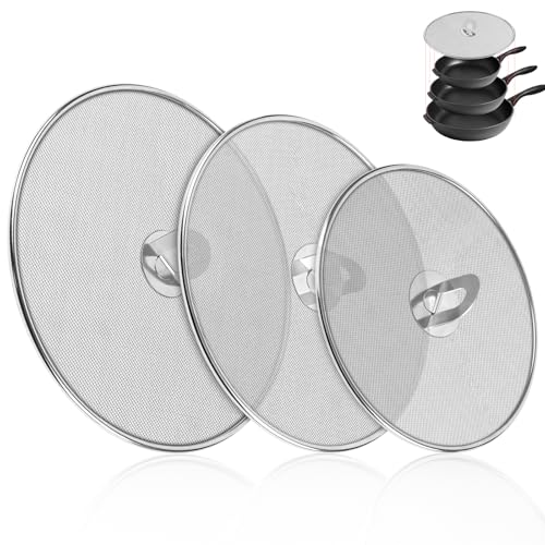 3 Pack Splatter Screens for Frying Pan (10", 11.5", 13")
