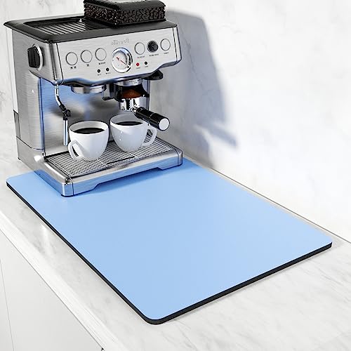Coffee Mat 16" x 24" Coffee Bar Mats for Espresso Machine Station Accessories and Organizer (A-Sky Blue / 16" x 24")