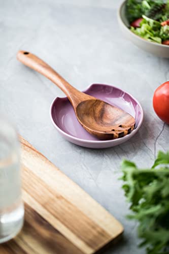Ceramic Spoon Rest for Kitchen Counter (Purple)