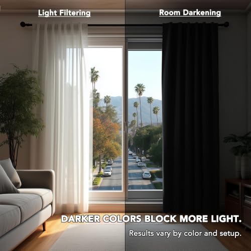 Blackout Curtains for Bedroom (Black / 52"W x 54"L (Pack of 2))