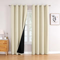 100% Blackout Curtains for Bedroom 108 Inches Long 2 Panels Set (52"W x 108"L (Pack of 2) / Light Beige)