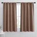 Blackout Curtains for Bedroom Living Room Nursery 63 inches Long (Mocha / 34"W x 63"L (Pack of 2))
