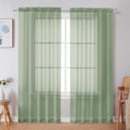 Sage Green Sheer Curtains (Sage Green / 59"W x 72"L (Pack of 2))