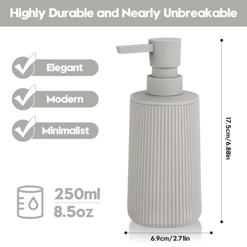 Small Soap Dispenser for Bathroom and Kitchen Matte Beige (Boho Beige)