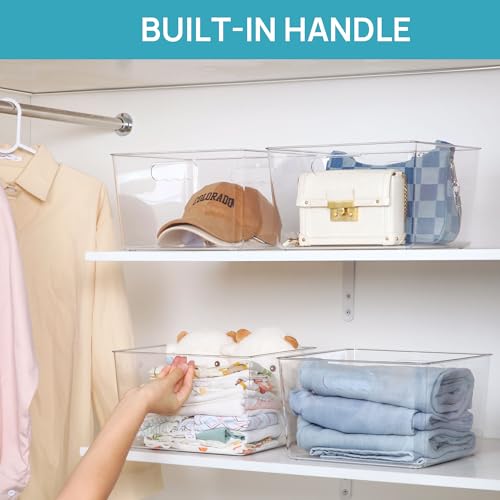 6 Pack Extra Large Clear Storage Bins (11in)