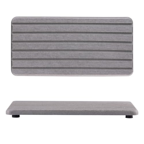 2 PCS Water Absorbent diatomite Coasters (8.3 x 4 inches / Grey)