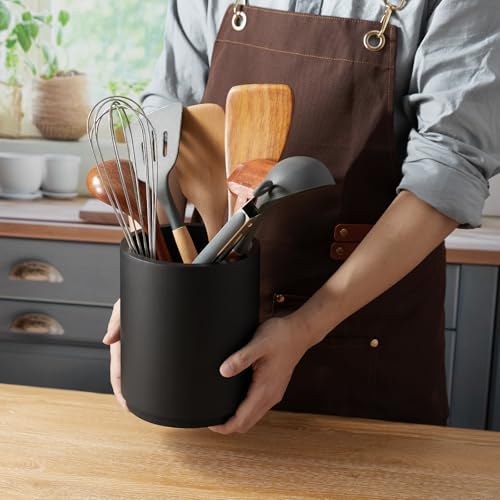 Wooden Utensil Holder (Black)