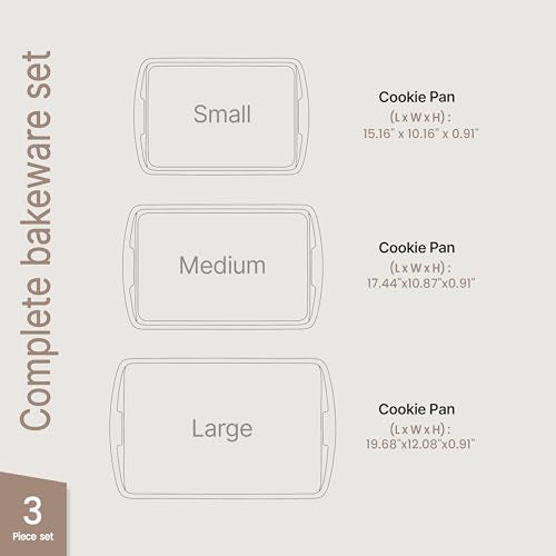 Bakken Swiss Cookie Sheet 3 Piece Set (White Marble / 3 Piece Set)