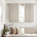 54 Inch Long Linen Blackout Tiers Curtains for Small Window Elegant Short Boho Farmhouse Curtain Drapes for Livingroom Bedroom Thermal Insulated Linen Cafe Drapes (Natural Linen / 52"W x 54"L (Pack of 2))