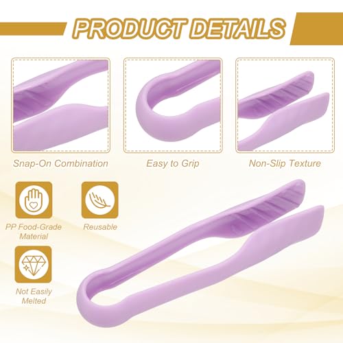 12 Pcs Toaster Tongs (6 Inch / Purple)