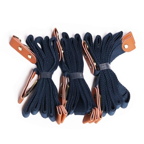 3 set (6 PCS) Replacement Straps for chef Canvas Cross Back Apron - Heavy Duty Shoulder Straps with Swivel Snap Hooks(blue) (Blue)
