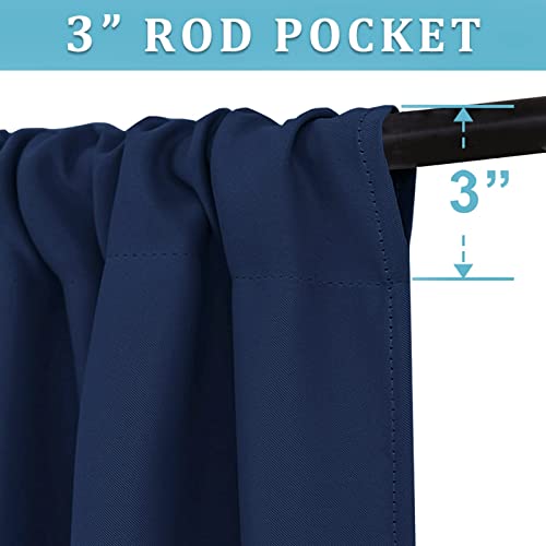 Short Blackout Curtains for Bedroom (Navy Blue / 34"W x 48"L (Pack of 2))