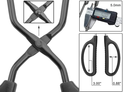 16" Extra Long Stainless Steel Scissor Tongs (Black / 16")