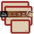 Silicone Baking Mats 3 Pack (3pcs: Red 0.7MM)