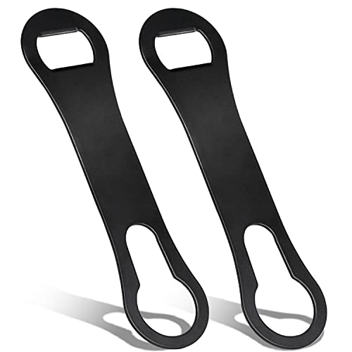 2 Pieces Bottle Opener and Pour Spout Remover Flat Bar Key for Bartenders Stainless Steel Speed Opener Multifunction Dog Bone Wine Bottle Opener for Home Kitchen Party and Bar (Black)