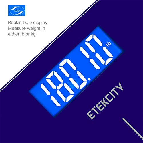 Digital Electric Bathroom Scale for Body Weight (Blue / 11.8 x 11.8 inches)