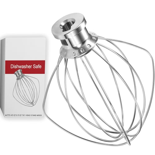K45WW Stainless Steel 6 Wire Whip for KitchenAid 4.5 (Dishwasher Safe)