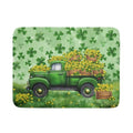 Holiday Dish Drying Mat for Kitchen Counter（Green Lucky Truck） (Green Lucky Truck / 24" x 18")