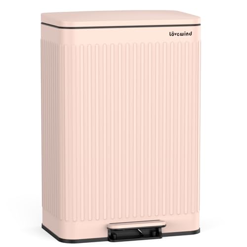60 Liter 16 Gallon Stainless Steel Trash Can with Soft (Pink / 16 Gallon)