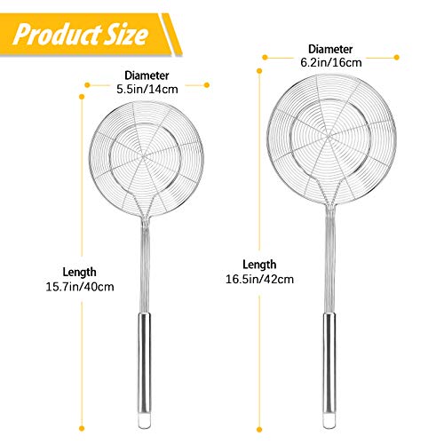 Large Stainless Steel Spider Strainer Long Handle