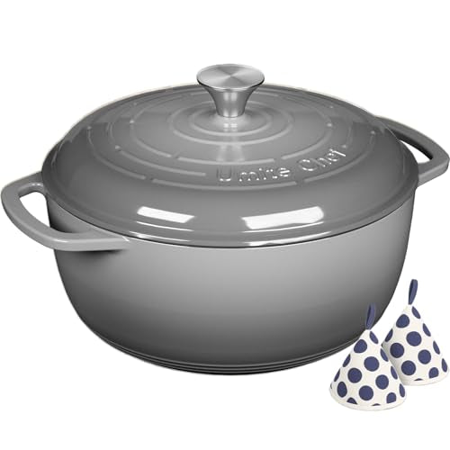 Enameled Cast Iron Dutch Oven (Grey)