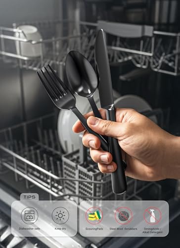 Black Silverware Set (Black / 45 Piece)
