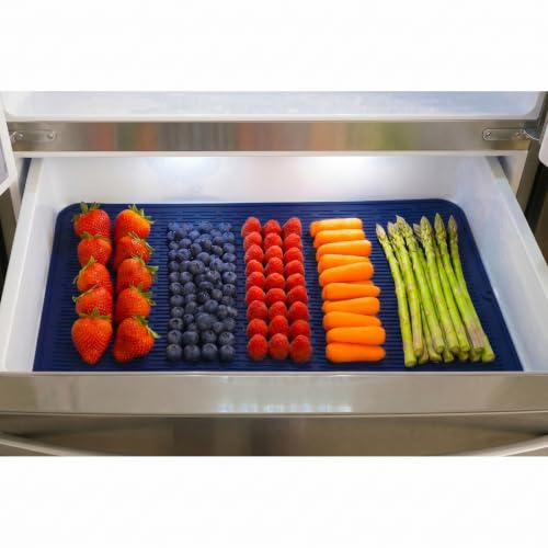 Silicone Dish Drying Mat for Multiple Usage (Navy Blue / 36"L x 18"W)