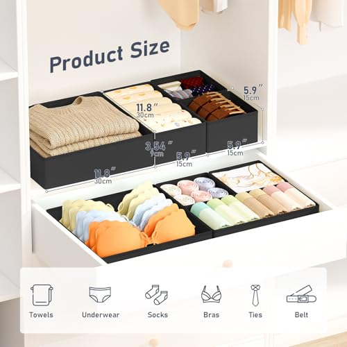 Drawer Organizer Clothes 26 Pack (Black / 26 Pack)
