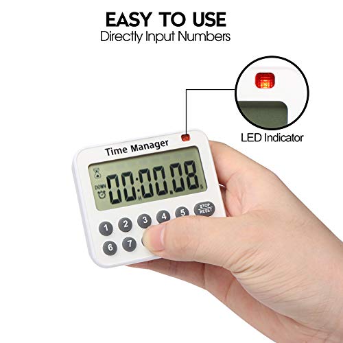 Magnetic Digital Kitchen Timer with Direct Numerical Keypad (Red-2)