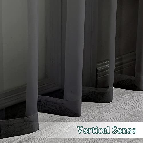Black Sheer Curtain 72 Inches Length 2 Panels (Black / 42"W x 72"L (Pack of 2))