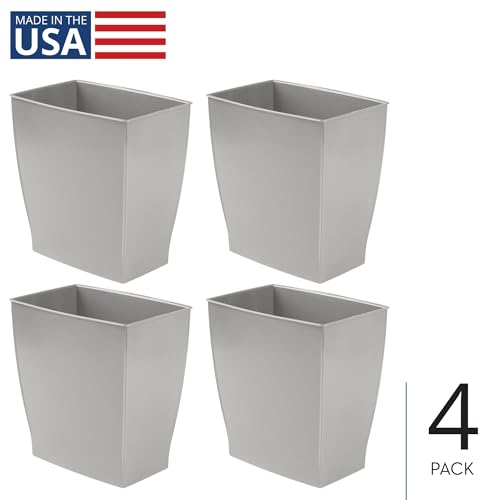 Small Plastic Bathroom Trash Can (Gray / Pack of 4)