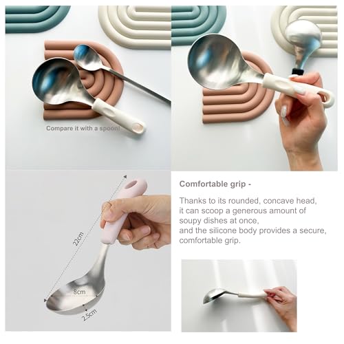 Korean Serving Spoon Stainless Steel Ladle 먹방 스푼 미니 국자 (Gray)