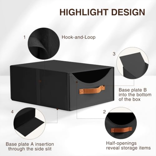 Closet Organizers and Storage (Black / 16 Inch. - 4 Pack)