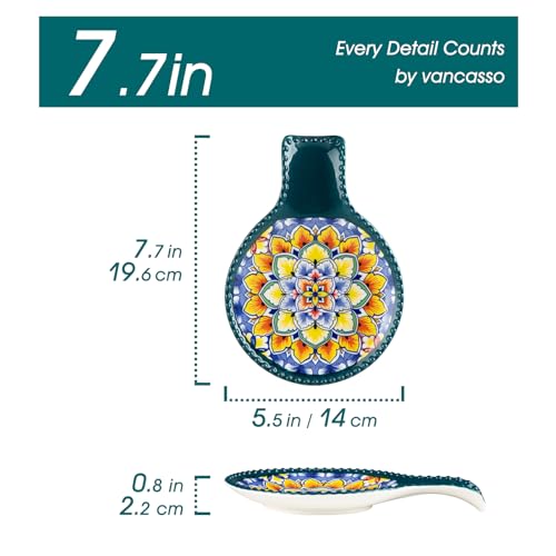 7.7 Inch Ceramic Spoon Rest Set of 2 (Dark)