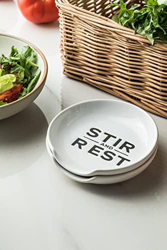 Kitchen Spoon Rest for Counter (White)