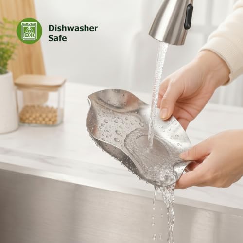 Stainless Steel Spoon Rest (1.Flower-Silver)