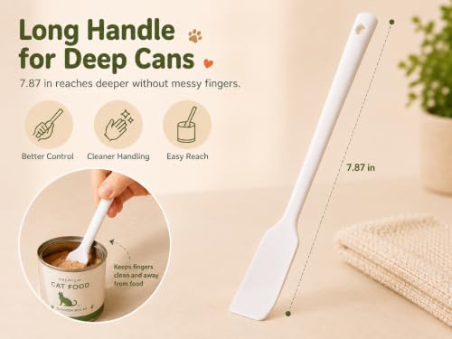 Cat Wet Food Spoon (White Longer Spatula)