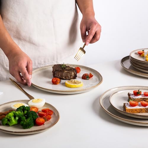 Ceramic Dinner Plates Set of 6 (Cappuccino / 10.5 Inch)