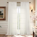 Voile Sheer Ivory Curtains (59"W x 96"L (Pack of 2) / Ivory)