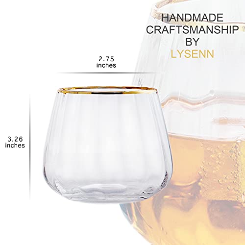 Stemless Wine Glasses Set of 4