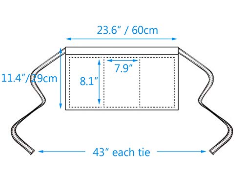 Waist Apron with 3 Pockets 12 Pack (12 Pack Black)