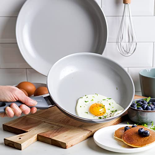 Dover Healthy Ceramic Nonstick (12" Frying Pan Skillet without Spatula / Gray)