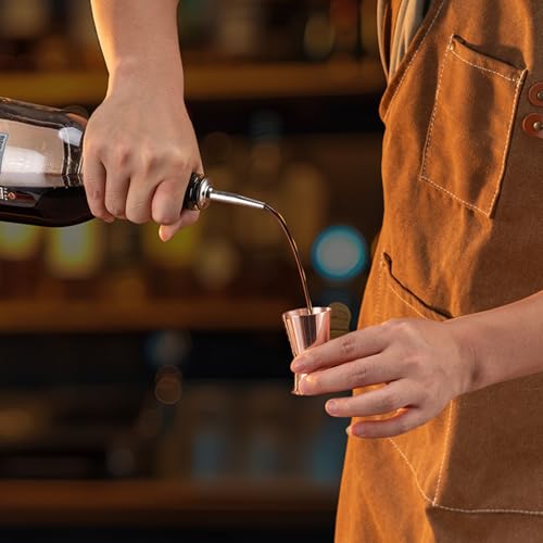 2 Double Cocktail Jigger for Bartending (Flat Edge-0.5oz/1oz-2PC / Rose Gold)