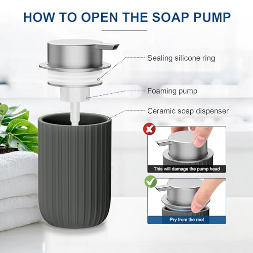 Ceramic Foaming Soap Dispenser (Matte Grey Silver)