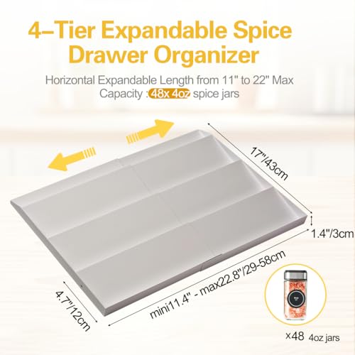 Metal Spice Drawer Organizer (White)