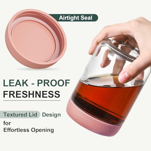 12 pack 16oz Glass jars with Airtight Lids (Multicolor-12pack-16oz)